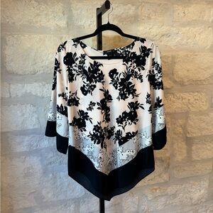 Alfani Black and White Floral Blouse